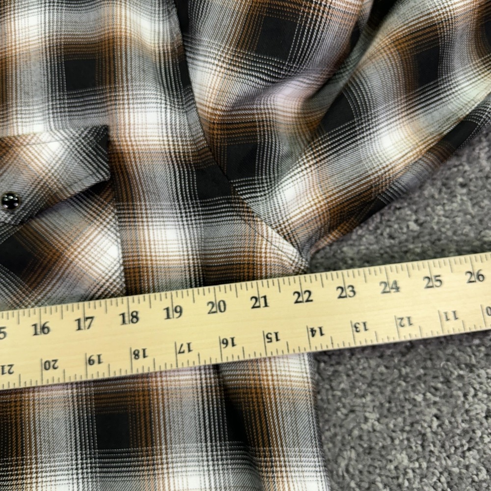 Dixxon Shirt Mens Large Tall Brown Plaid Flannel Long Sleeve Button Bondo Bucket - Picture 3 of 6